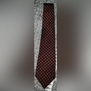 Vintage Oscar de la Renta Burgundy Geometric Men's Silk Tie